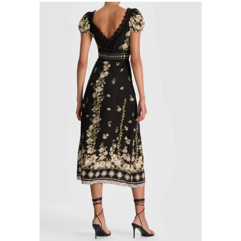 Alice + Olivia Rose Free Falling Floral Lace Midi Dress Size 8 NWT $695 MSRP